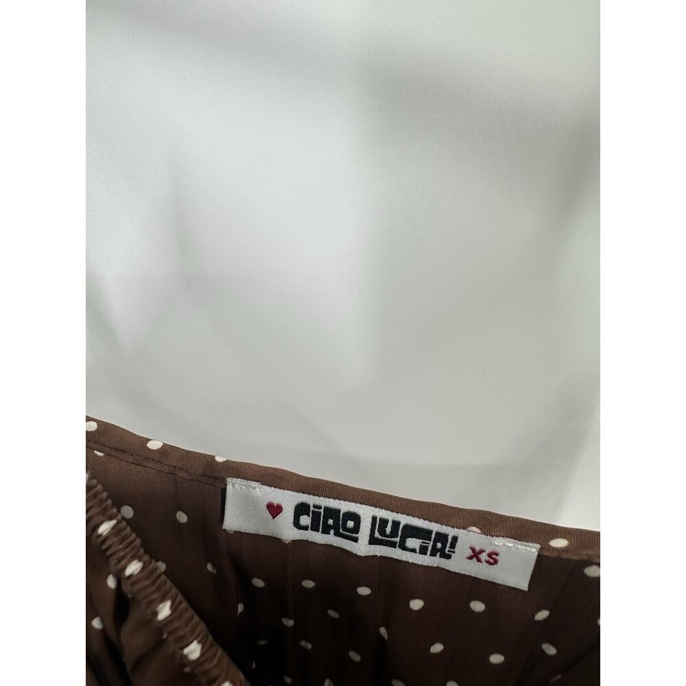 Ciao Lucia Brown Leo Dress Size XS with Minor Fabric Pull - Picture 6 of 12